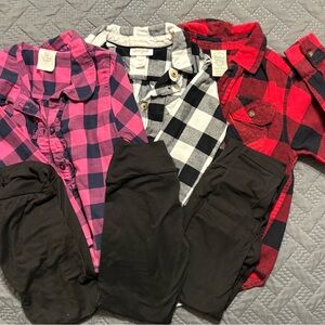 3 TODDLER BUTTON UP FLANNEL OUTFITS (6PC’S) SIZE 4T-5T